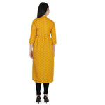 Thumbnail for Kanoor Women's Yellow A line Round neck kurti