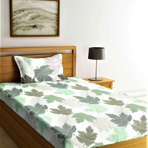 Home Sizzler Multicolour Printed 144 TC Bedsheet with Pillow Covers - Distacart