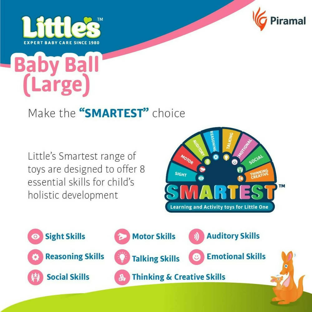 Little's Soft Plush Baby Ball With Rattle Sound Multicolor - Distacart