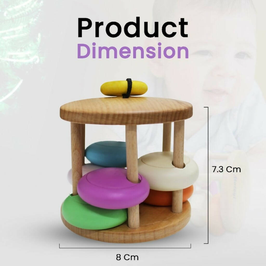 Matoyi Colorful Wooden Bell Rattle For Babies - Distacart