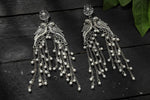 Thumbnail for Mominos Fashion Johar Kamal Silver-Plated Oxidised Parrot Design Earrings - Distacart