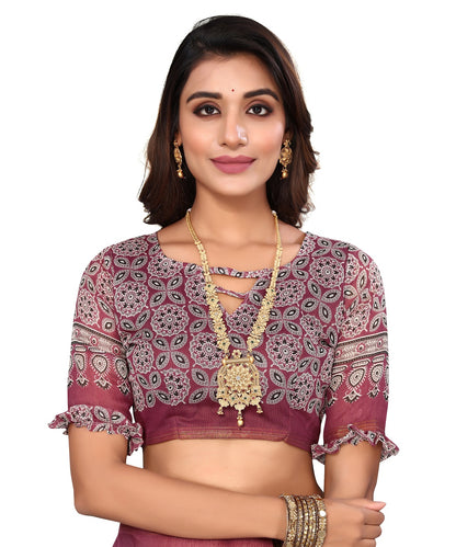 Vamika Linen Jari Border Grey Bollywood Style Saree - Distacart