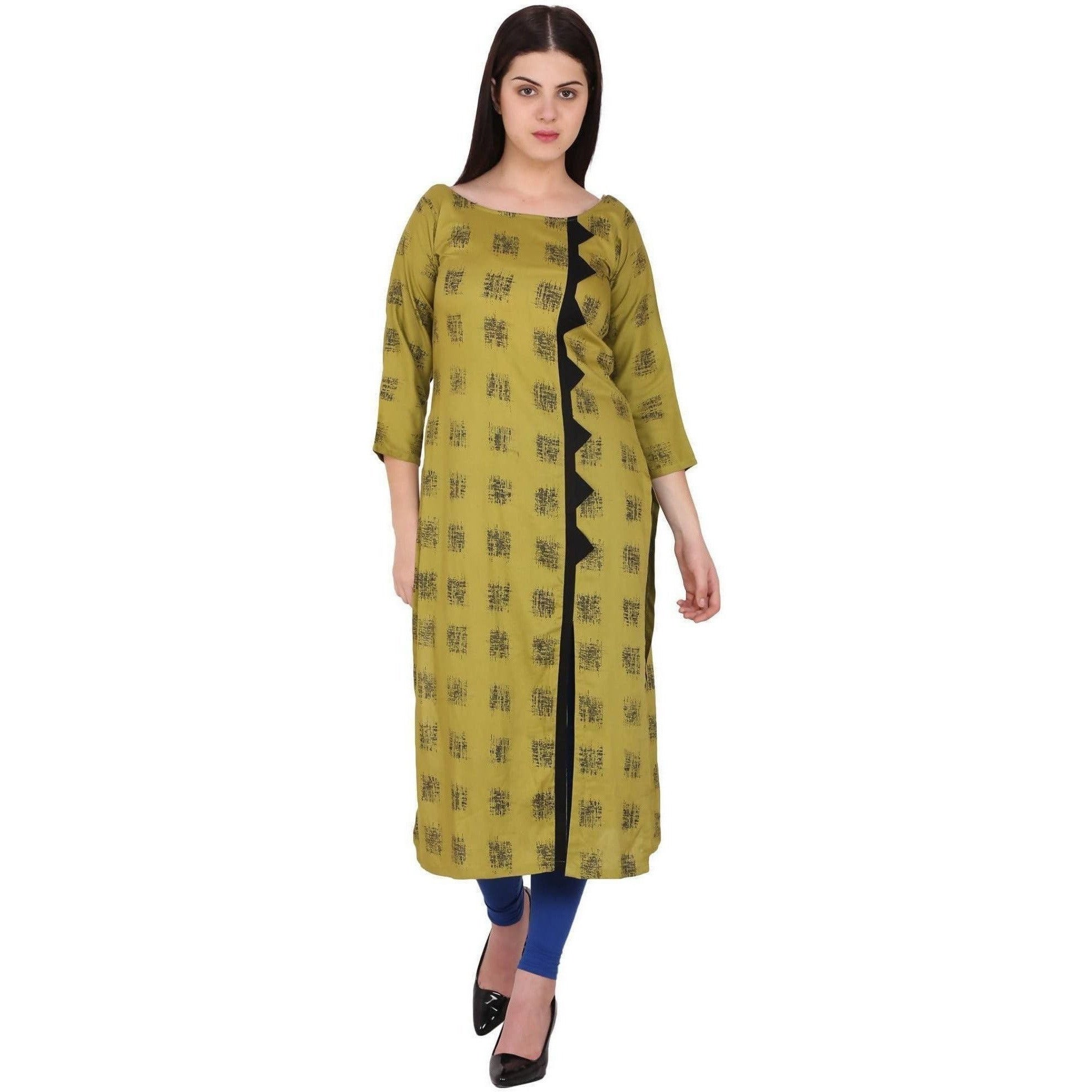 Kanoor Women's multi rayon straight kurti