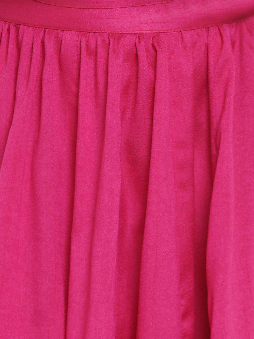 Girls Green & Fuchsia Solid Ready To Wear Lehenga & Blouse With Dupatta for Kids - Bhama - Distacart