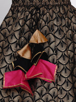 Thumbnail for Girls Pink & Black Printed Ready to Wear Lehenga & Blouse for Kids - Bhama - Distacart
