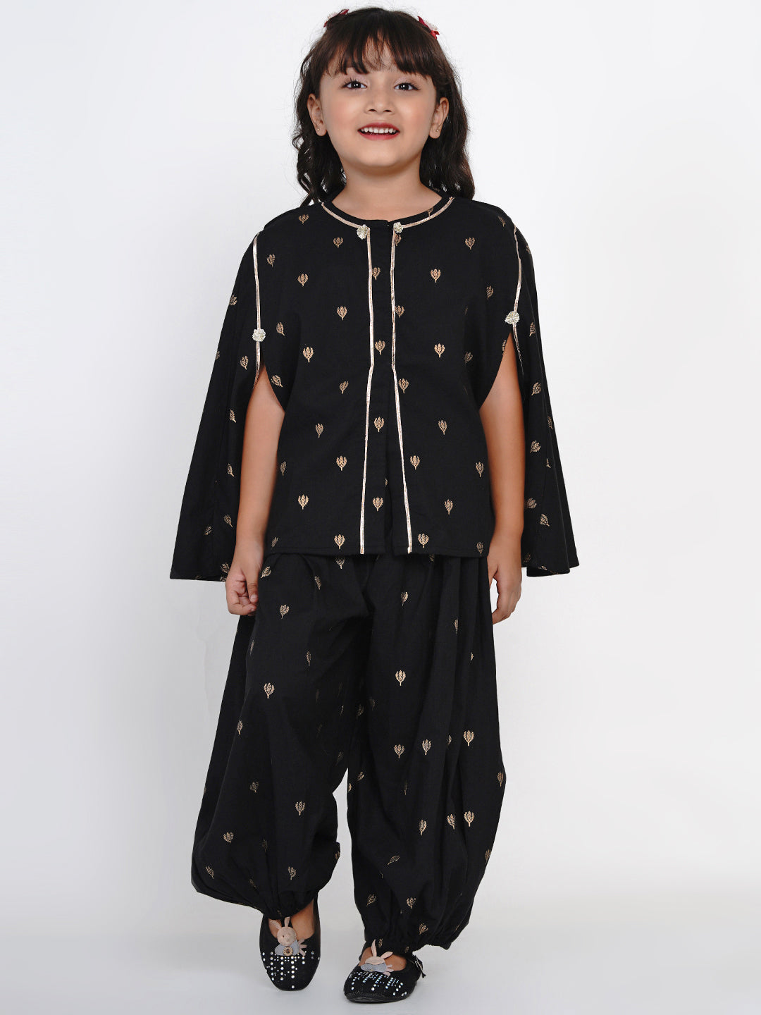 Girls Black Gotta Patti Kurta with Salwar for Kids - Bhama - Distacart