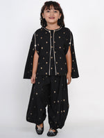 Thumbnail for Girls Black Gotta Patti Kurta with Salwar for Kids - Bhama - Distacart