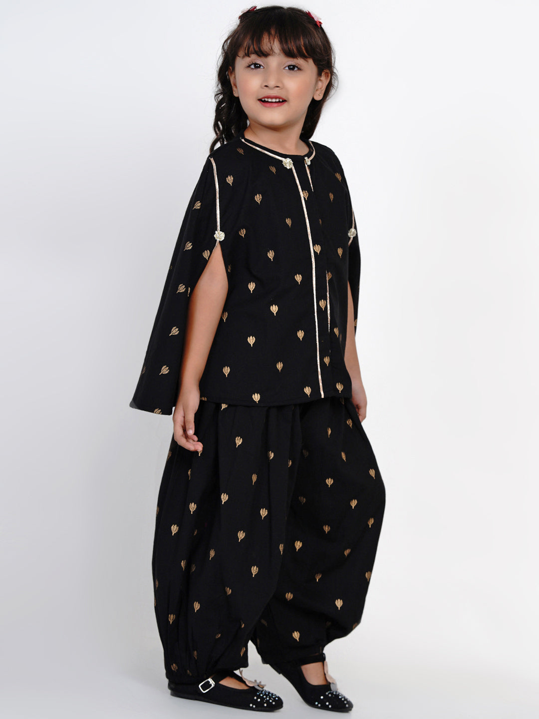 Girls Black Gotta Patti Kurta with Salwar for Kids - Bhama - Distacart