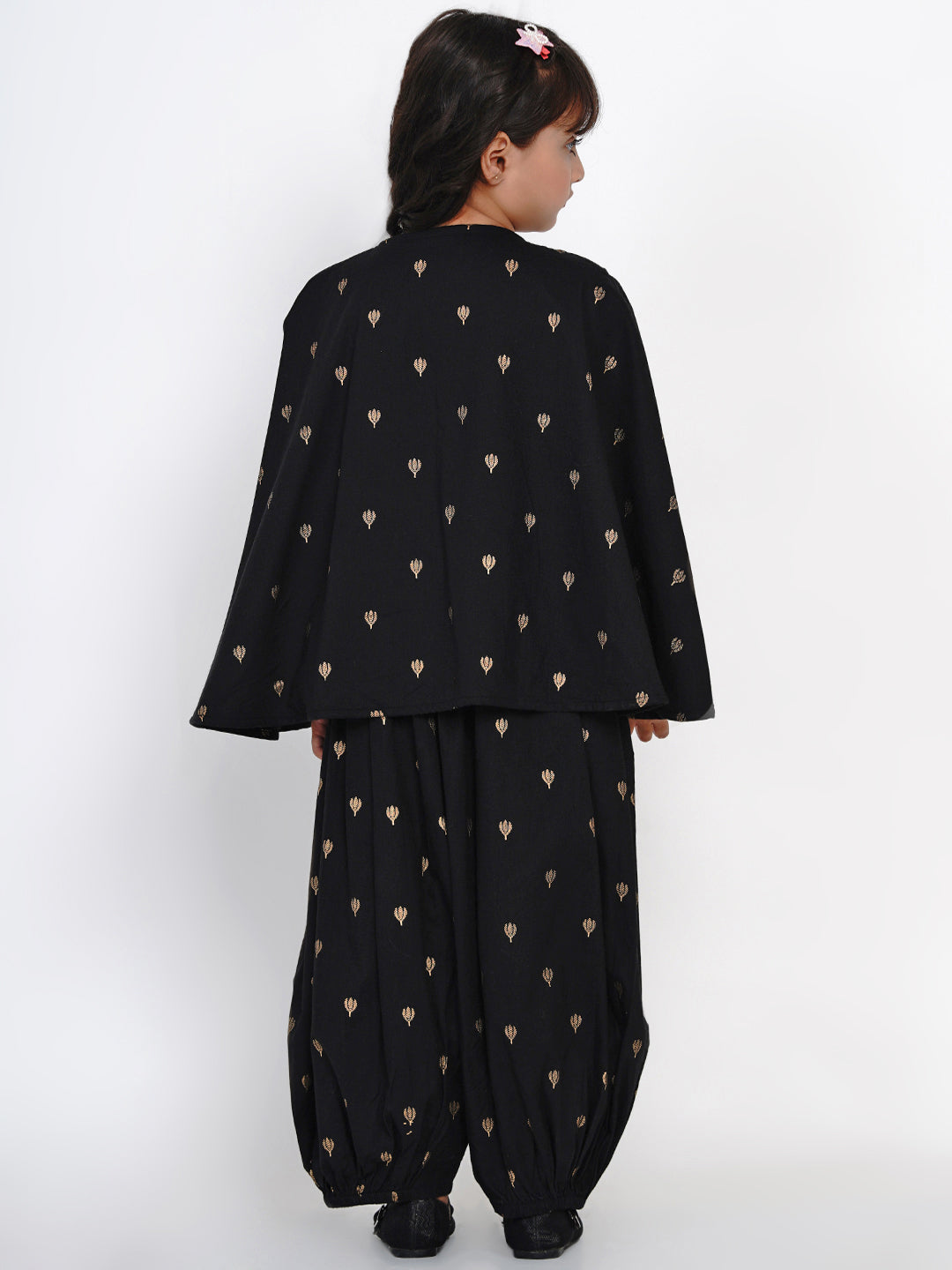 Girls Black Gotta Patti Kurta with Salwar for Kids - Bhama - Distacart