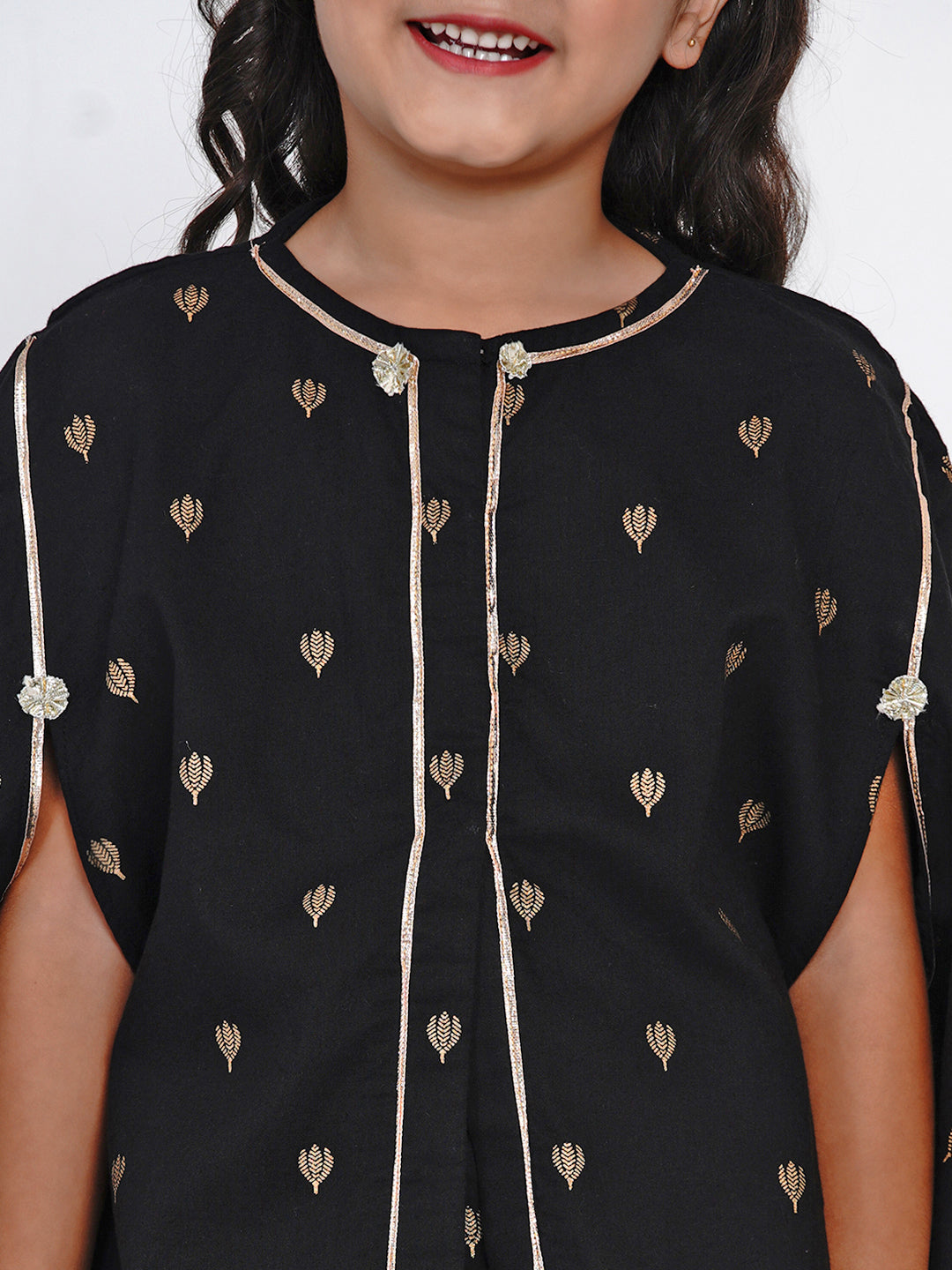 Girls Black Gotta Patti Kurta with Salwar for Kids - Bhama - Distacart