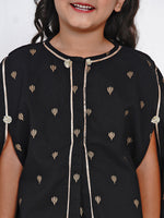 Thumbnail for Girls Black Gotta Patti Kurta with Salwar for Kids - Bhama - Distacart