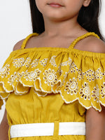Thumbnail for Girls Off Shoulder Cotton Ruffles Jumpsuit for Kids - Bhama - Distacart