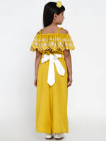 Thumbnail for Girls Off Shoulder Cotton Ruffles Jumpsuit for Kids - Bhama - Distacart