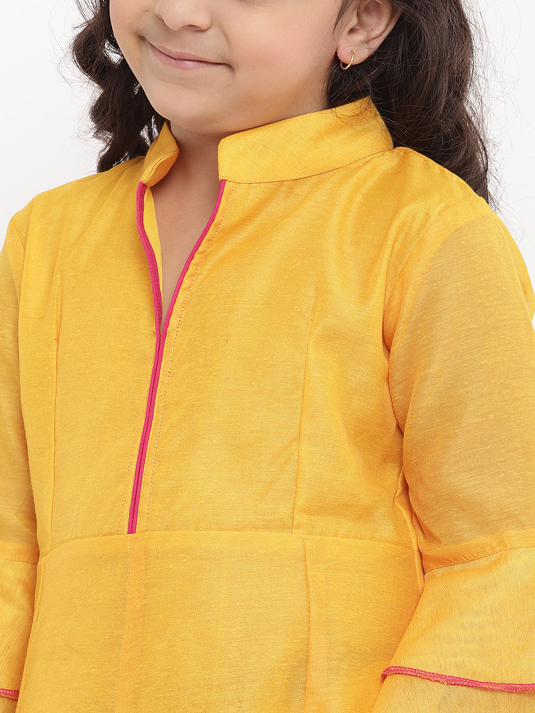 Girls Yellow Printed Kurta With Palazzos for Kids - Bhama - Distacart