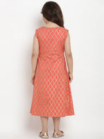 Thumbnail for Girls Peach-Coloured Fit And Flare Dress for Kids - Bhama - Distacart
