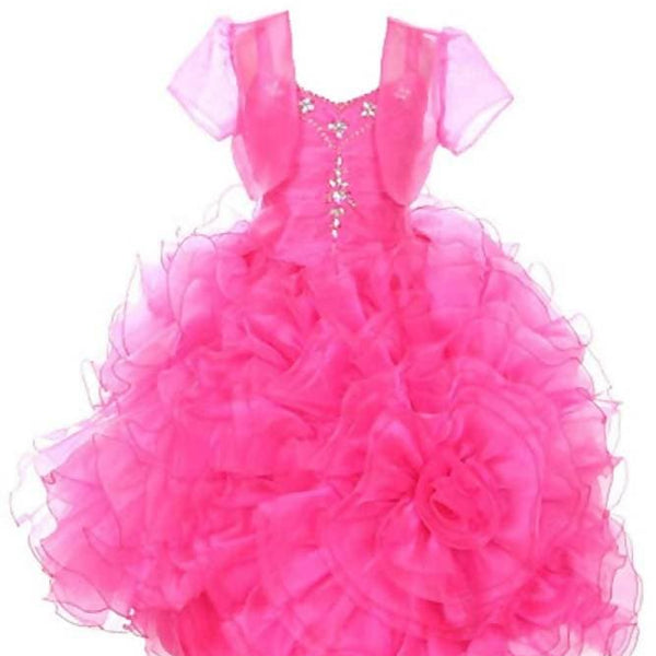 Asmaani Baby Girls Pink Tissue Net Knee Length Frock (AS-DRESS_22152) - Distacart