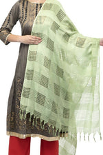 Thumbnail for Mominos Fashion Moeza Window Design Pista Green Cotton Duppata - Distacart