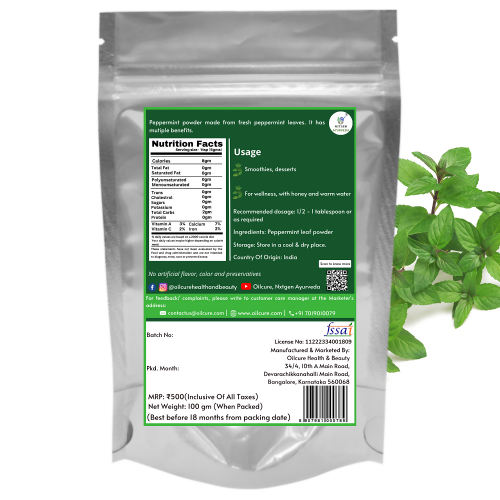 Nxtgen Ayurveda Peppermint Leaves Powder - Distacart