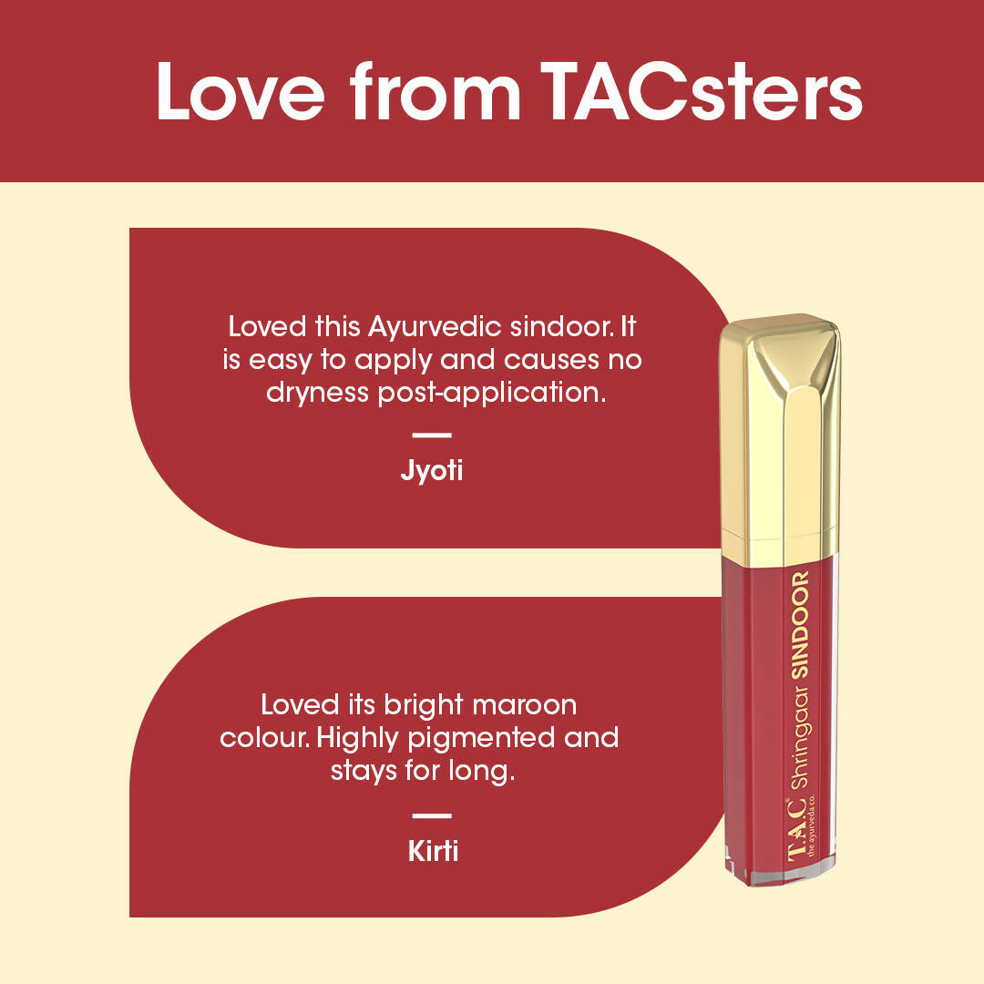 TAC - The Ayurveda Co. 100% Natural Herbal Liquid Sindoor Maroon - Distacart
