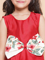 Thumbnail for Girls Red Solid A-Line Dress. for Kids - Bhama - Distacart