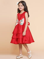 Thumbnail for Girls Red Solid A-Line Dress. for Kids - Bhama - Distacart