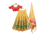 Thumbnail for Mimosa Women's Semi-Stitched Art Silk Yellow Lehenga Choli with Dupatta - Distacart