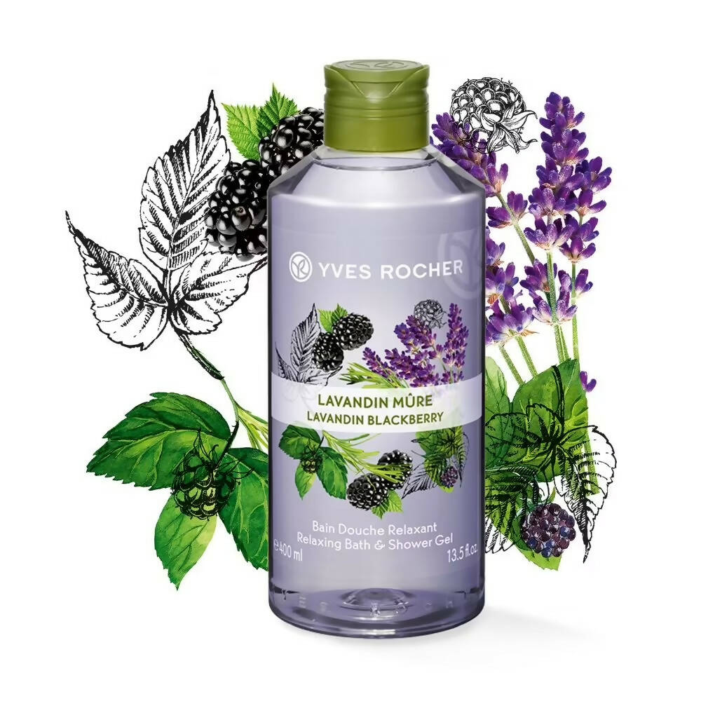 Yves Rocher Relaxing Bath & Shower Gel - Lavandin Blackberry - Distacart