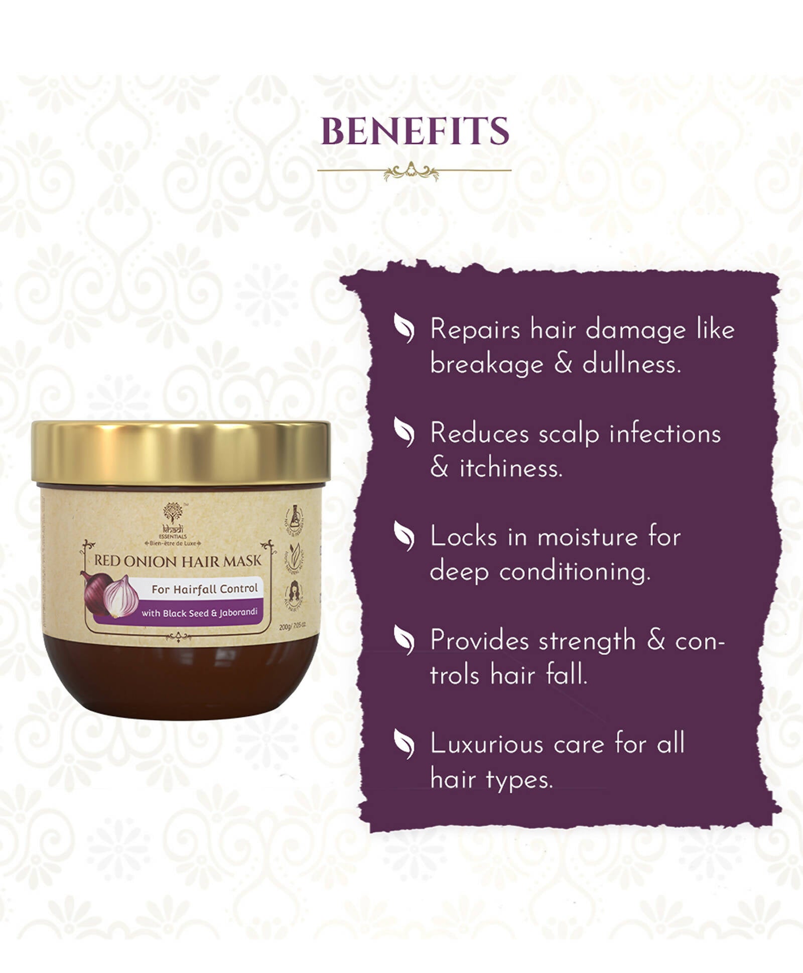 Khadi Essentials Onion Hair Mask - Distacart