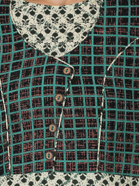 Thumbnail for NOZ2TOZ Green Printed 3/4Th Sleeve Cotton Kurta - Distacart