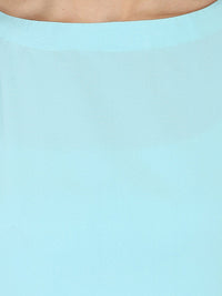 Thumbnail for NOZ2TOZ Blue Half Sleeve Crepe A-Line Kurta - Distacart