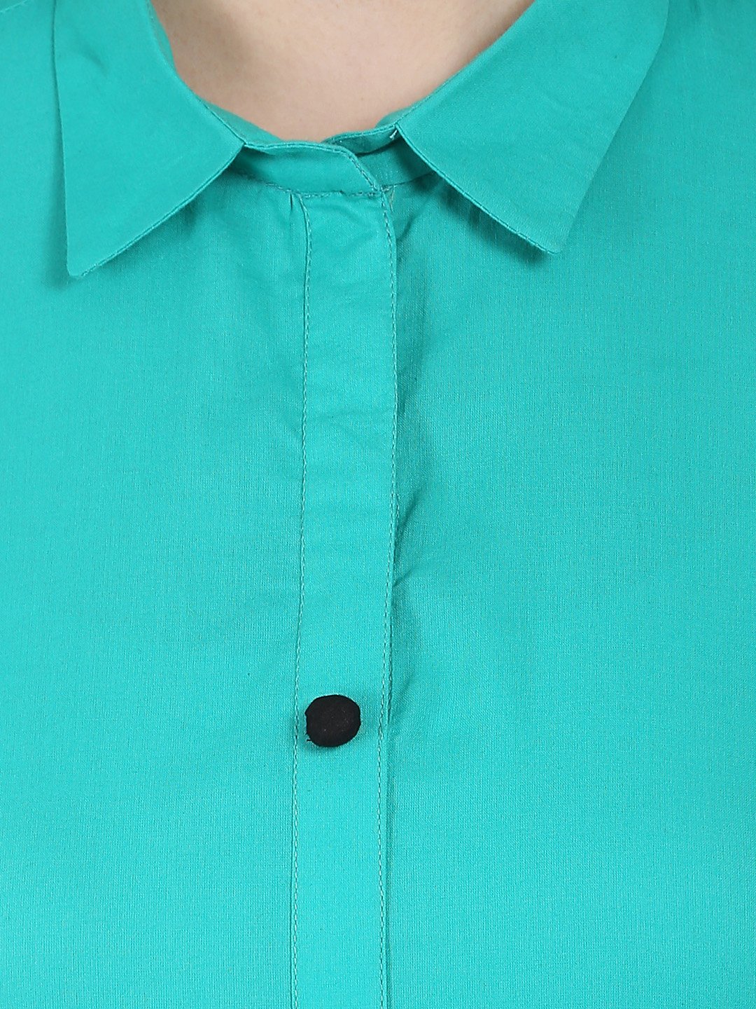 NOZ2TOZ Sea Green 3/4Th Sleeve Cotton Layerd Anarkali Kurta - Distacart