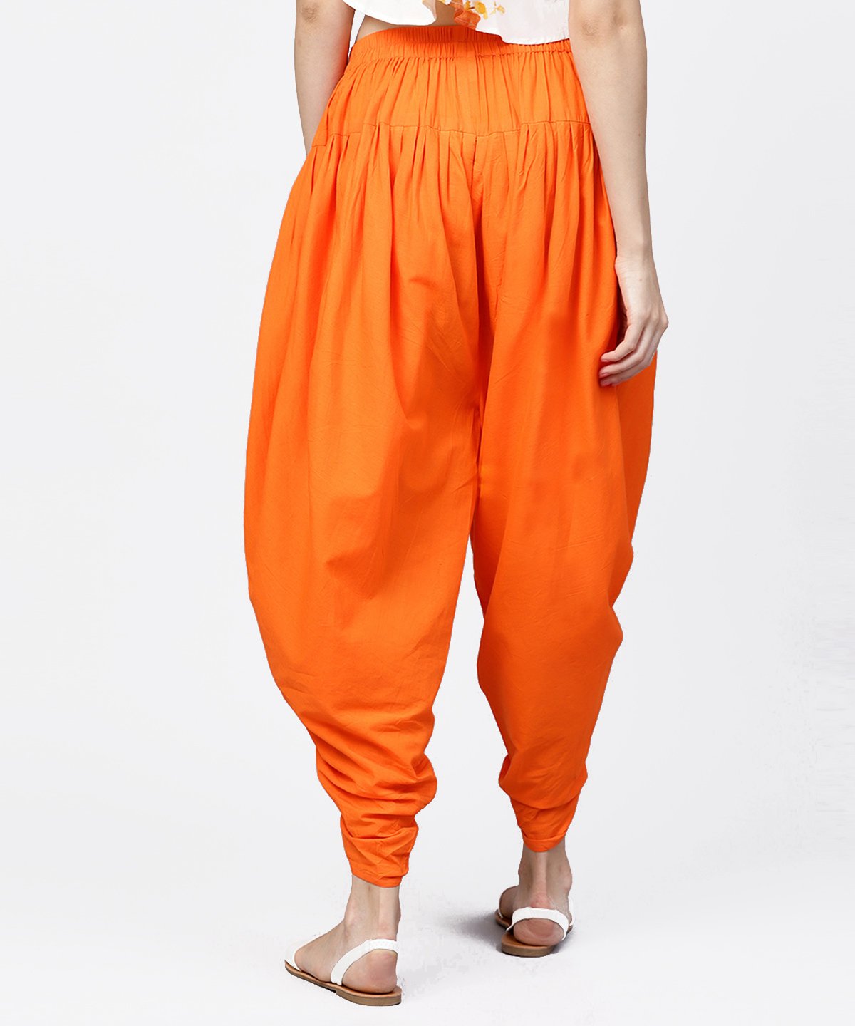 NOZ2TOZ Solid Orange Ankle Length Cotton Dhoti Pant - Distacart