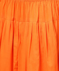 Thumbnail for NOZ2TOZ Solid Orange Ankle Length Cotton Dhoti Pant - Distacart