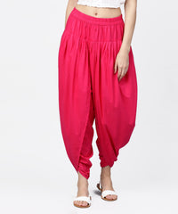 Thumbnail for NOZ2TOZ Solid Rani Pink Ankle Length Cotton Dhoti Pant - Distacart