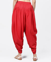 Thumbnail for NOZ2TOZ Solid Crimson Red Ankle Length Cotton Dhoti Pant - Distacart