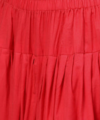 Thumbnail for NOZ2TOZ Solid Crimson Red Ankle Length Cotton Dhoti Pant - Distacart