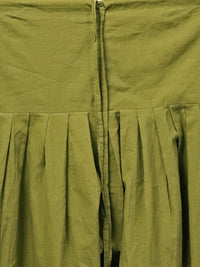 Thumbnail for NOZ2TOZ Solid Olive Green Pleated Patiala Salwar With Drawstring Detailing - Distacart