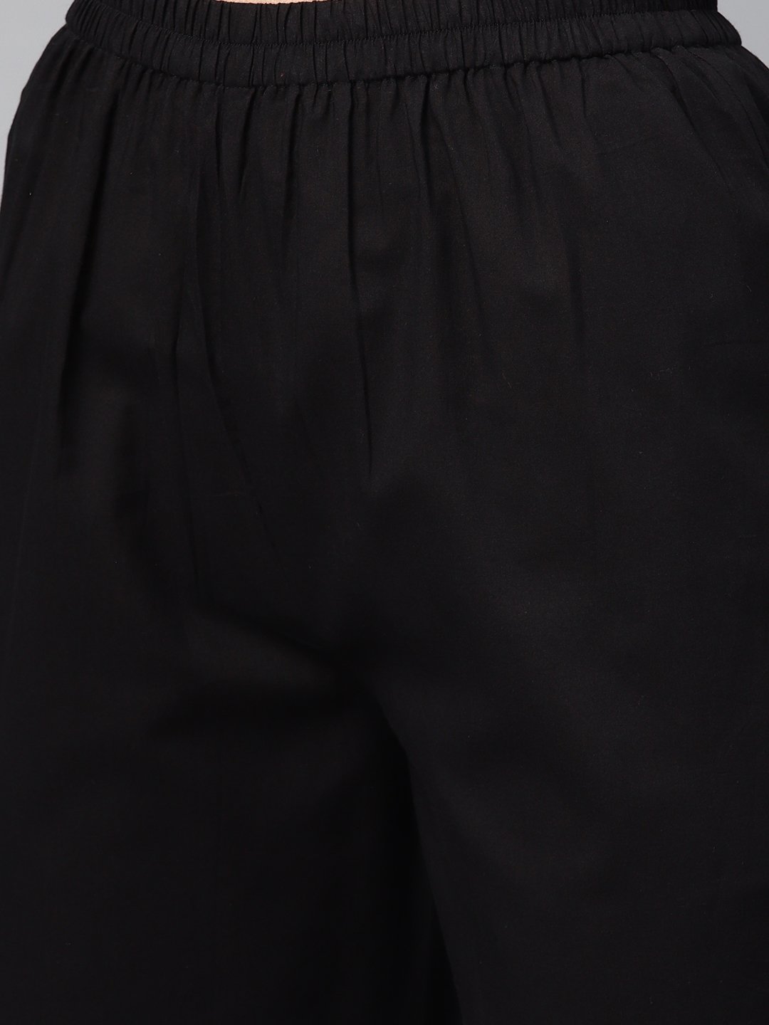 NOZ2TOZ Solid Black Kurta Set With Pants & Bhagalpuri Multi Colored Dupatta - Distacart