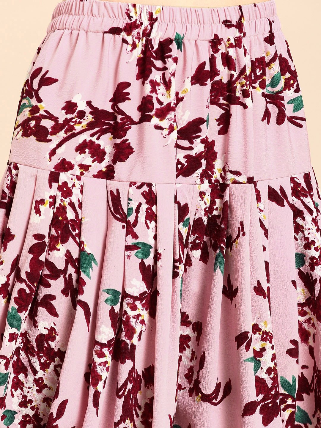 NOZ2TOZ Women Pink & Maroon Printed Kurta with Dhoti Pants - Distacart