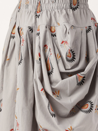 Thumbnail for NOZ2TOZ Women Grey Three-Quarter Sleeves Flared Kurta And Dhoti Set - Distacart