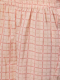 Thumbnail for NOZ2TOZ Women Peach Three-Quarter Sleeves Flared Kurta With Palazzo - Distacart