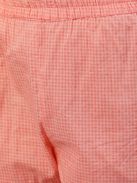 Thumbnail for NOZ2TOZ Women Peach Three-Quarter Sleeves Straight Kurta Palazzo With Dupatta - Distacart