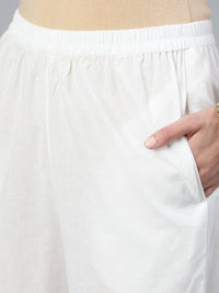 Thumbnail for NOZ2TOZ Women Blue Three Quarter Sleeves Straight Kurta With Trouser - Distacart