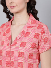 Thumbnail for NOZ2TOZ Women Pink Printed Night suit - Distacart