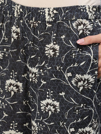 Thumbnail for NOZ2TOZ Women Grey Floral Printed Night Suit Set - Distacart