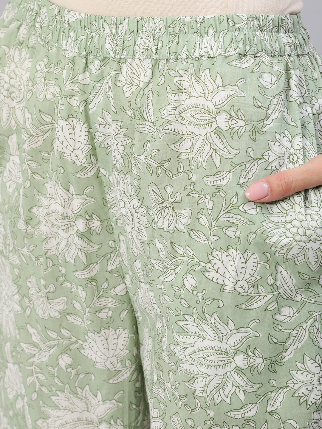 NOZ2TOZ Women Green Floral Printed Night Suit Set - Distacart