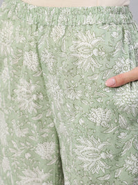 Thumbnail for NOZ2TOZ Women Green Floral Printed Night Suit Set - Distacart