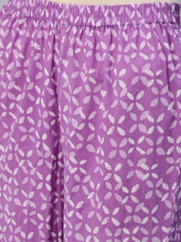 Thumbnail for NOZ2TOZ Women Purple & White Printed Pure Cotton Night Suit - Distacart