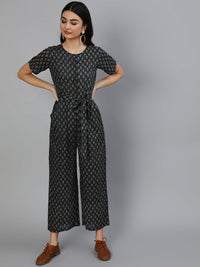 Thumbnail for NOZ2TOZ Women Green Printed Jumpsuit With Side pockets - Distacart