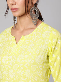 Thumbnail for NOZ2TOZ Women Green Printed A-Line Tunic With Three Quarter Sleeves - Distacart